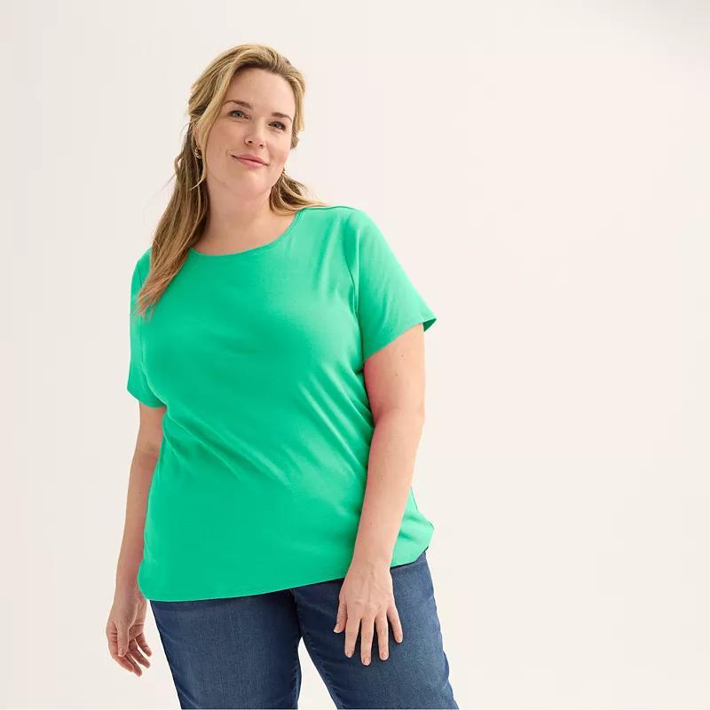 Plus Size Croft & Barrow Essential Crewneck Tee, Womens product image