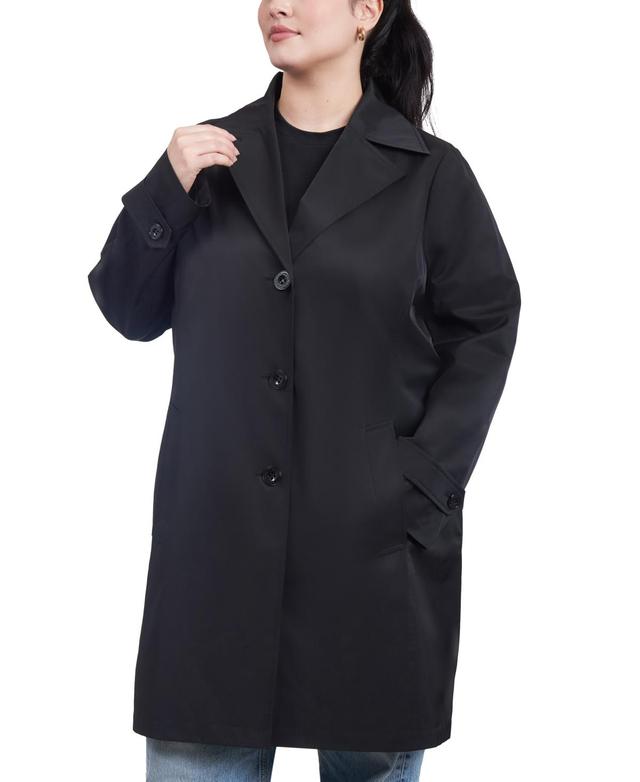 Women's Plus Size Single-Breasted Reefer Trench Coat, Created for Macy's Product Image