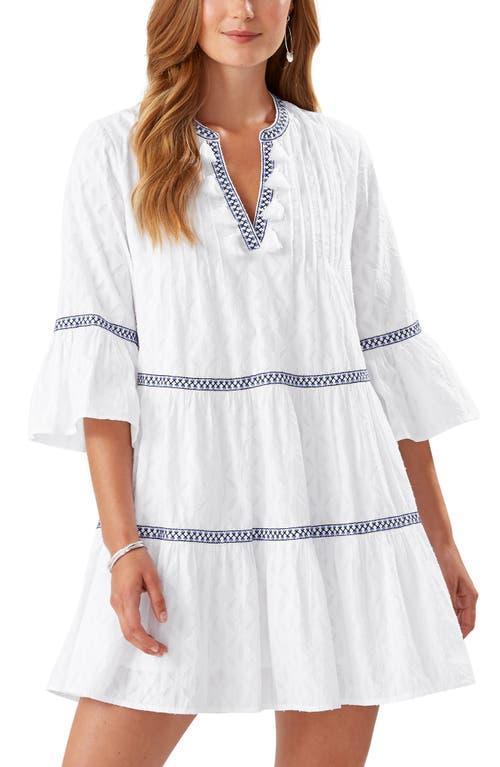 Tommy Bahama Embroidered Cotton Tier Cover-Up Dress Product Image