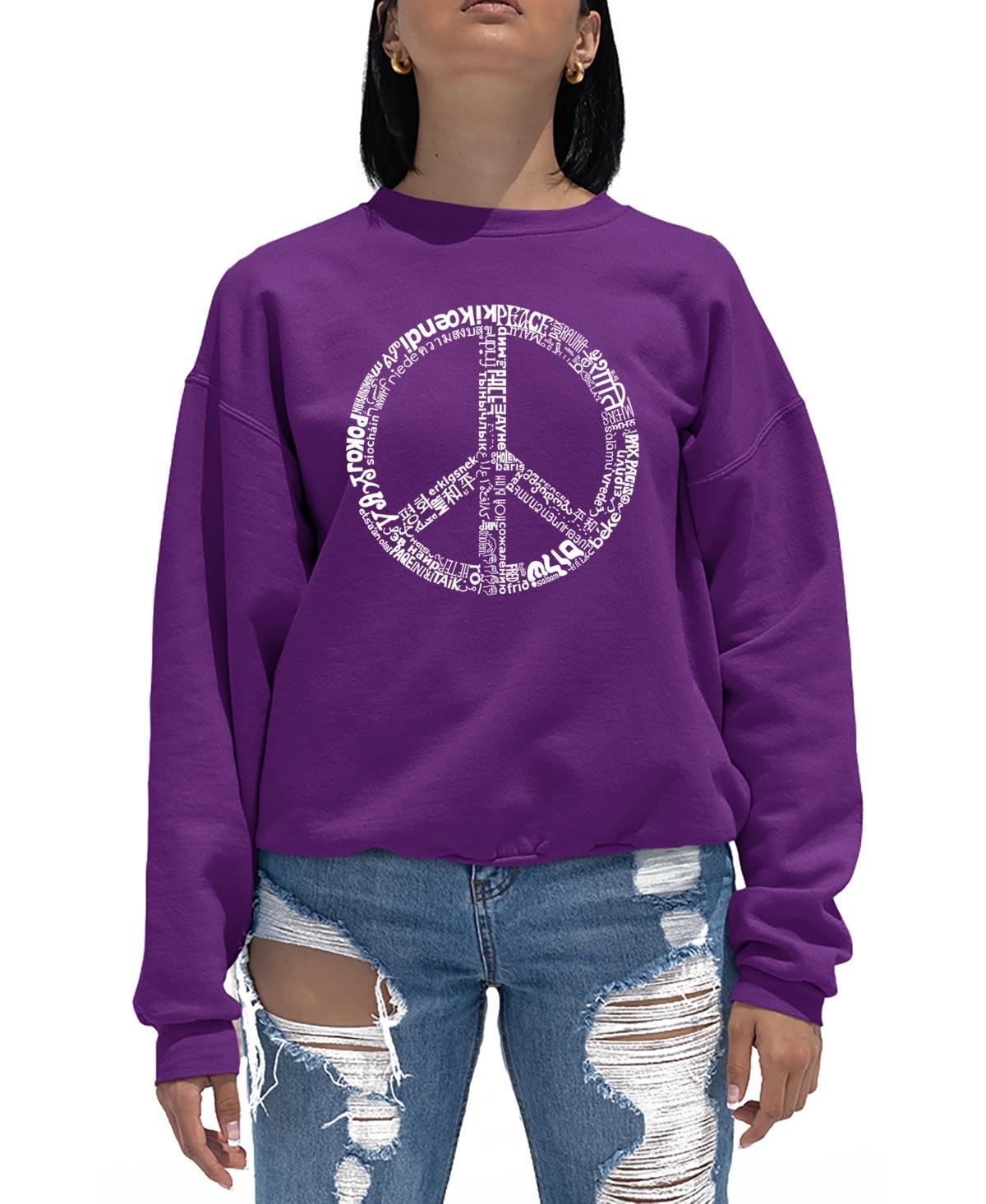 Womens Word Art Crewneck The Word Peace In 77 Languages Sweatshirt Product Image