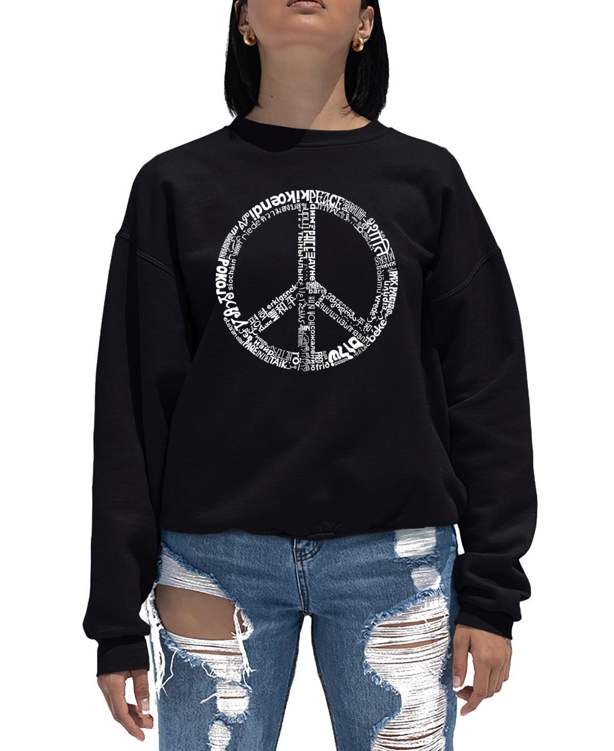 Womens Word Art Crewneck The Word Peace In 77 Languages Sweatshirt Product Image