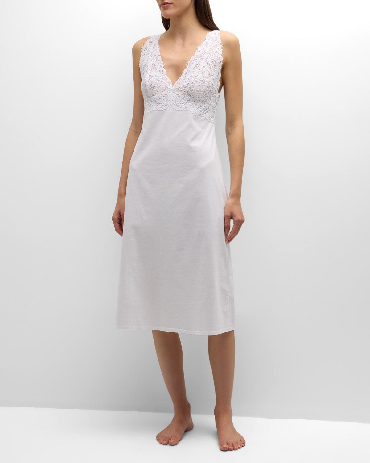 Bliss Harmony Lace-Trim Cotton Nightgown Product Image