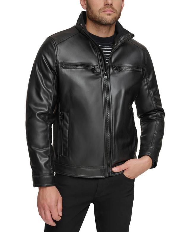 Calvin Klein Mens Faux Leather Moto Jacket, Created for Macys Product Image