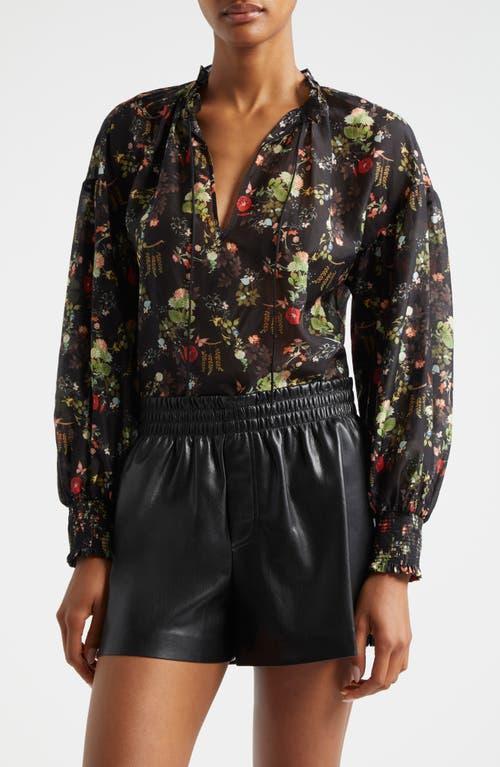 ALICE AND OLIVIA Julius Blouson-sleeve Tunic Top In Black Product Image