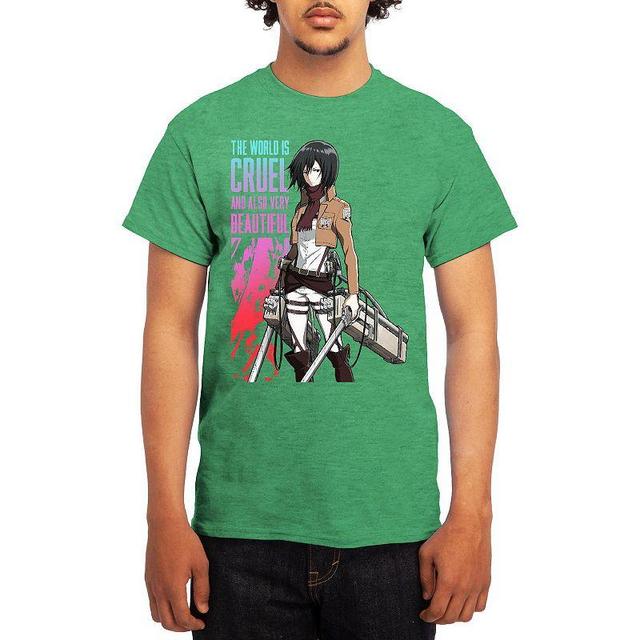 Mens Attack on Titan Tee Grey Lt Blue Product Image