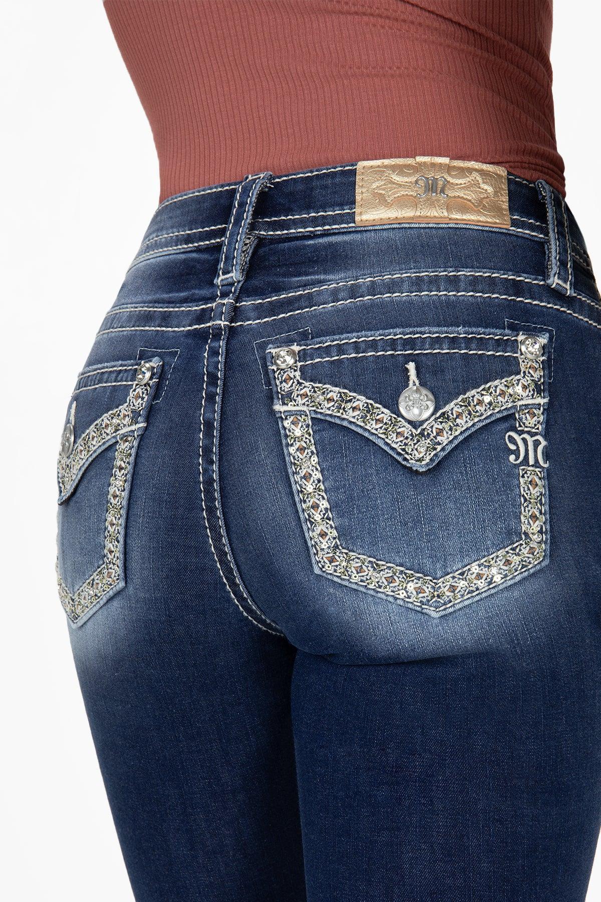 Aztec Stitch Border Bootcut Jeans Product Image