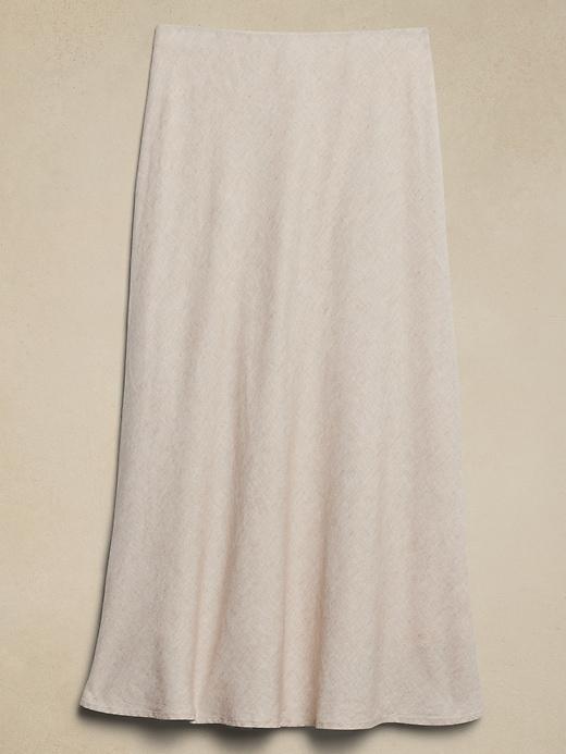 Linen-Blend Midi Slip Skirt Product Image