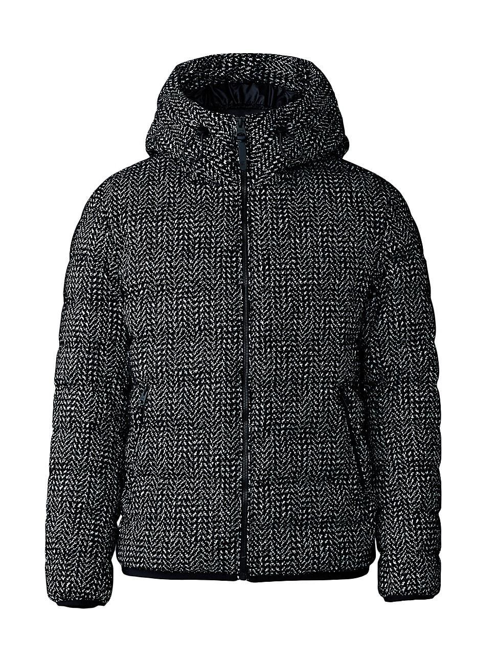 Mens Jack Chevron & Houndstooth Hooded Down Coat Product Image