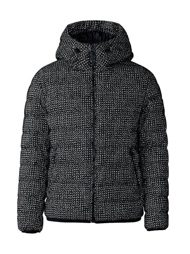 Mens Jack Chevron & Houndstooth Hooded Down Coat Product Image