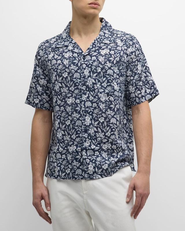 Mens Air Linen Convertible Vacation Short-Sleeve Shirt Product Image