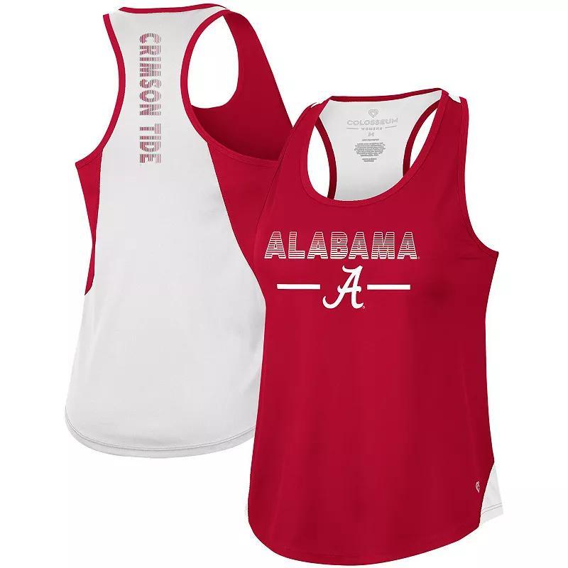 Womens Colosseum Crimson Alabama Crimson Tide Sachs 2-Hit Scoop Neck Racerback Tank Top Product Image