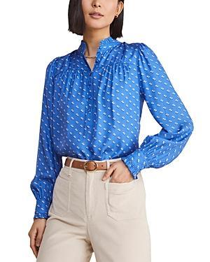 Womens Printed Twill Button-Front Shirt Product Image