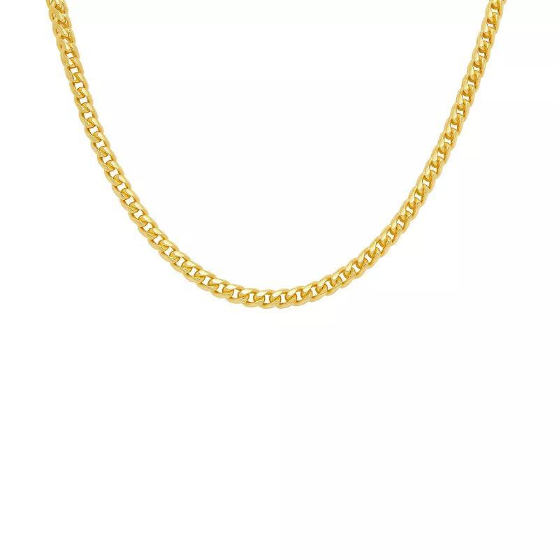 PRIMROSE Sterling Silver Diamond Cut Franco Chain Necklace, Womens Gold Tone Product Image