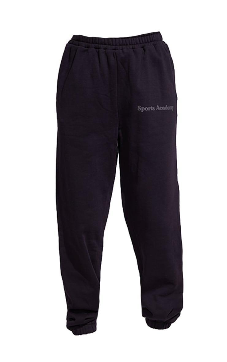 Premium Coal Black Sports Academy Puff Print Oversized Sweatpants Product Image