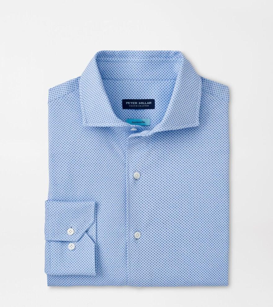 Peter Millar Mens Midlands Excursionist Flex Sport Shirt | Color: Blue Frost | Size: XXL Product Image