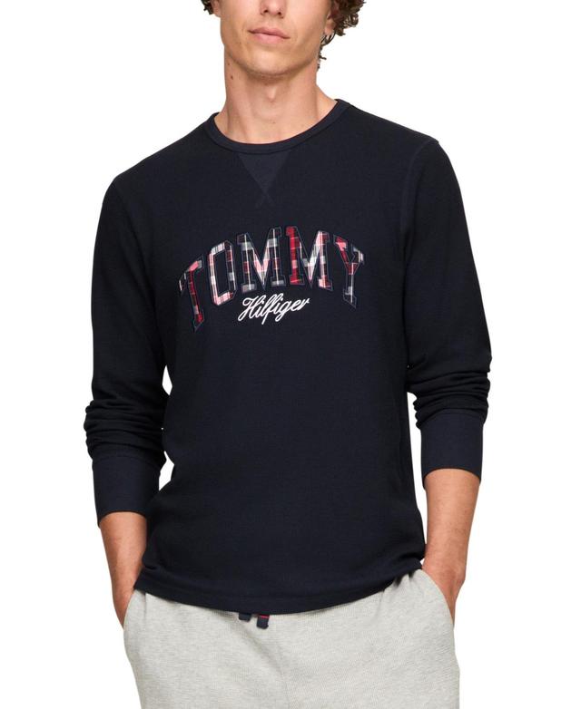 Tommy Hilfiger Mens Thermal Logo Long-Sleeve Pajama Shirt Product Image