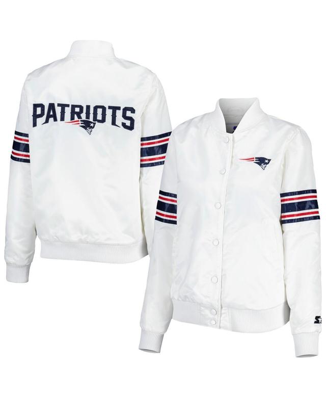 Womens Starter New England Patriots Line Up Satin Full-Snap Varsity Jacket Product Image