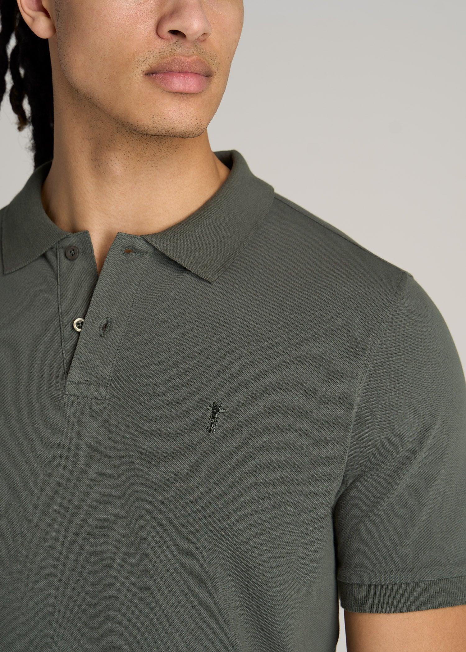 Men's Tall Classic Polo with Embroidered Logo in Vapor Grey Product Image