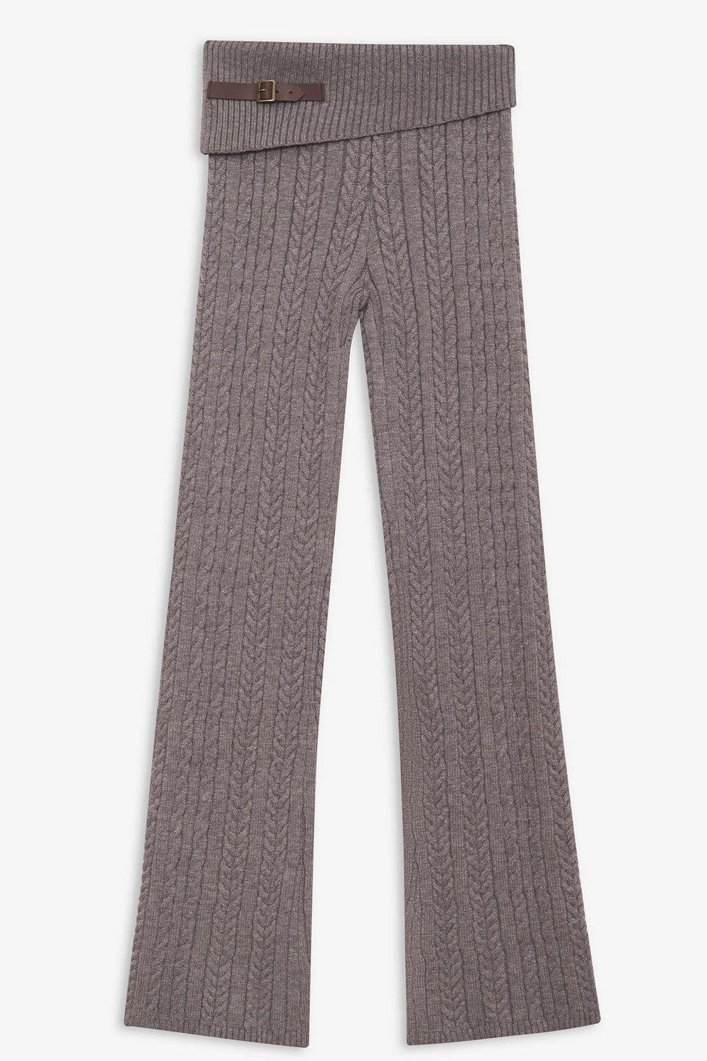 Fleur Cable Cloud Knit Pant - Dark Pearl Product Image