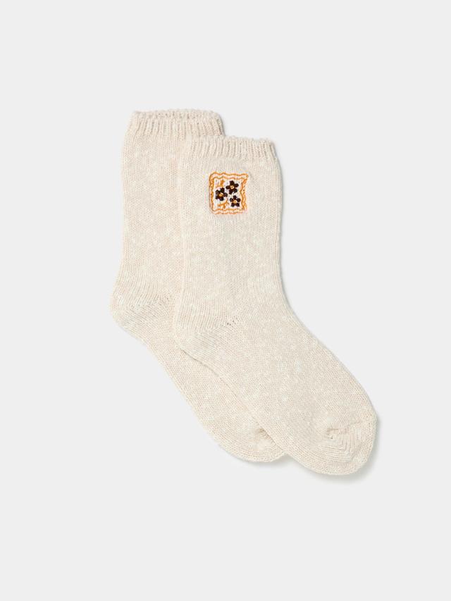 Cookie Embroidery Socks (Ivory) Product Image