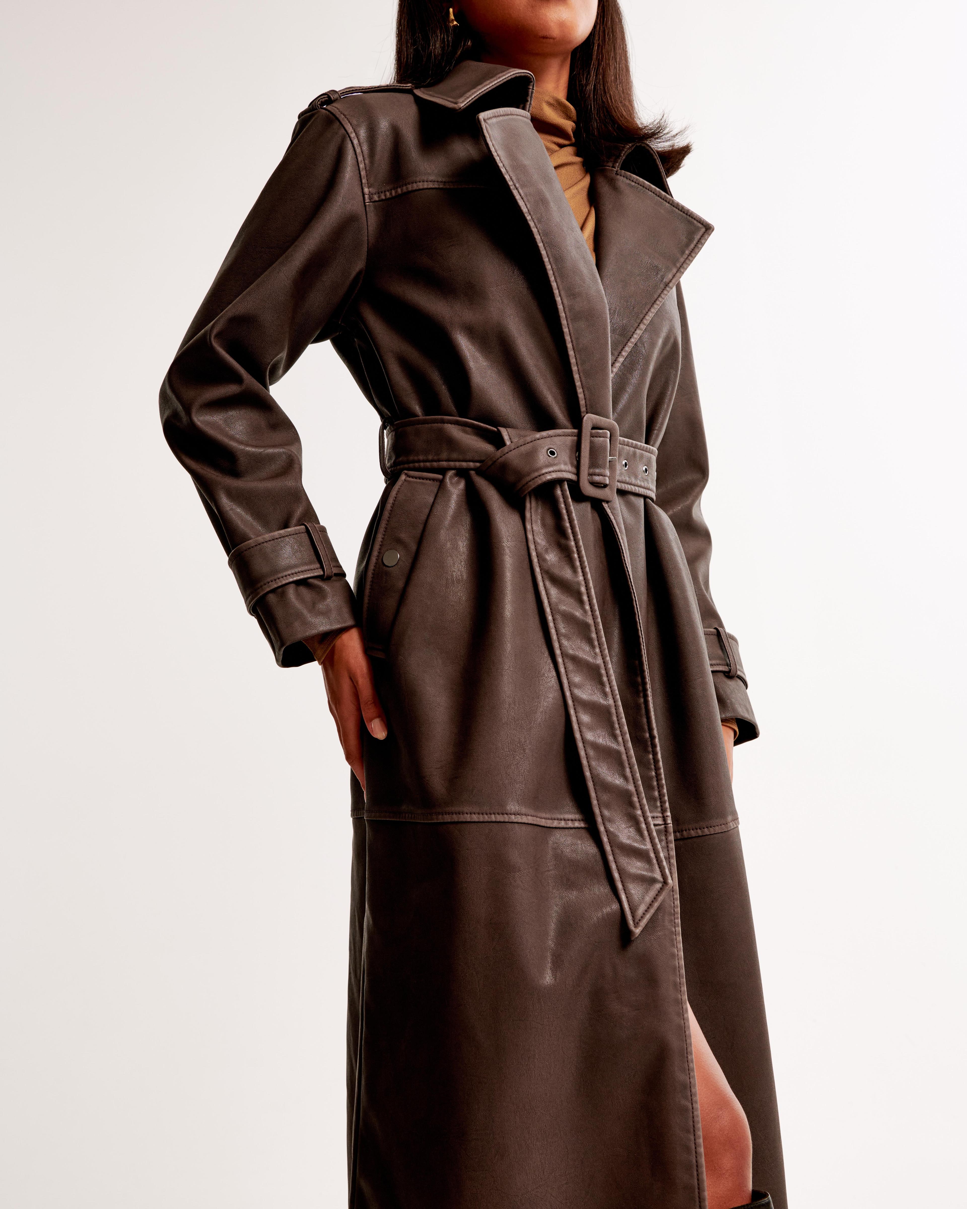 Vol. 28 Vegan Leather Trench Coat Product Image