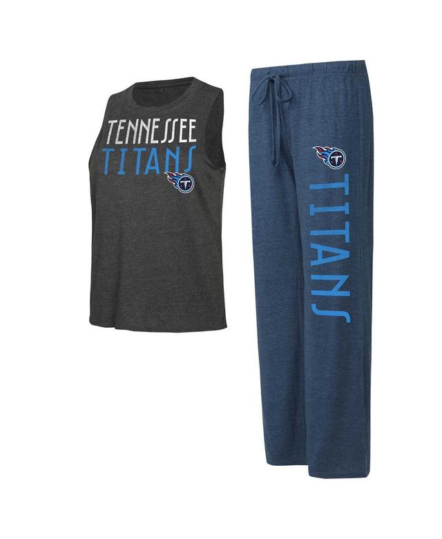 Womens Concepts Sport /Charcoal Tennessee Titans Muscle Tank Top & Pants Lounge Set Blue Product Image