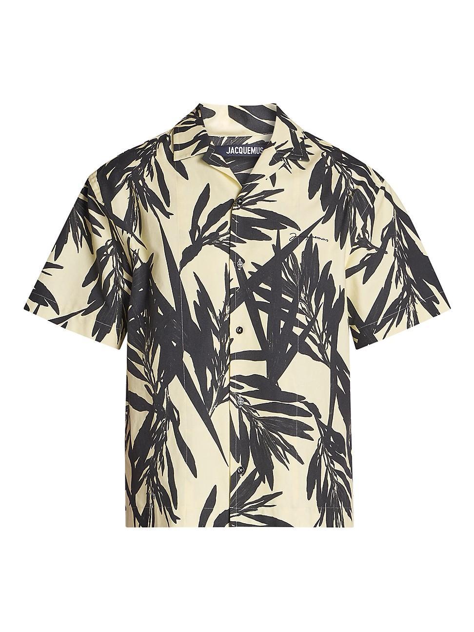 Mens Foliage Cotton Camp Shirt Product Image