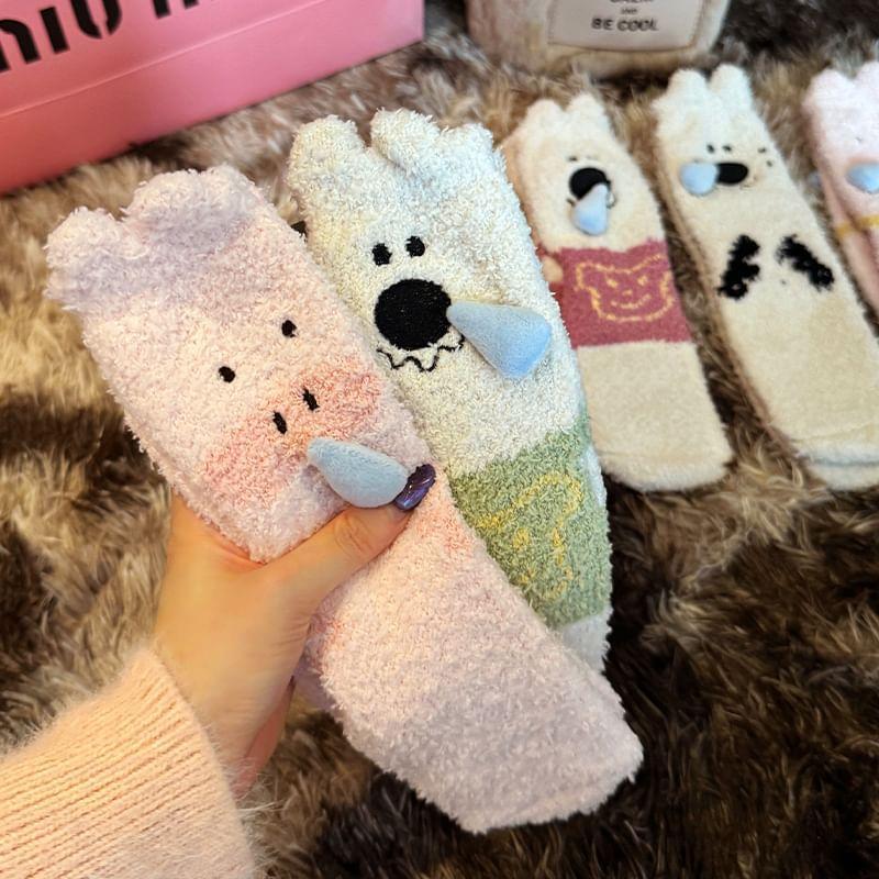 Set of 4 Pairs: Cartoon Fleece Socks Product Image