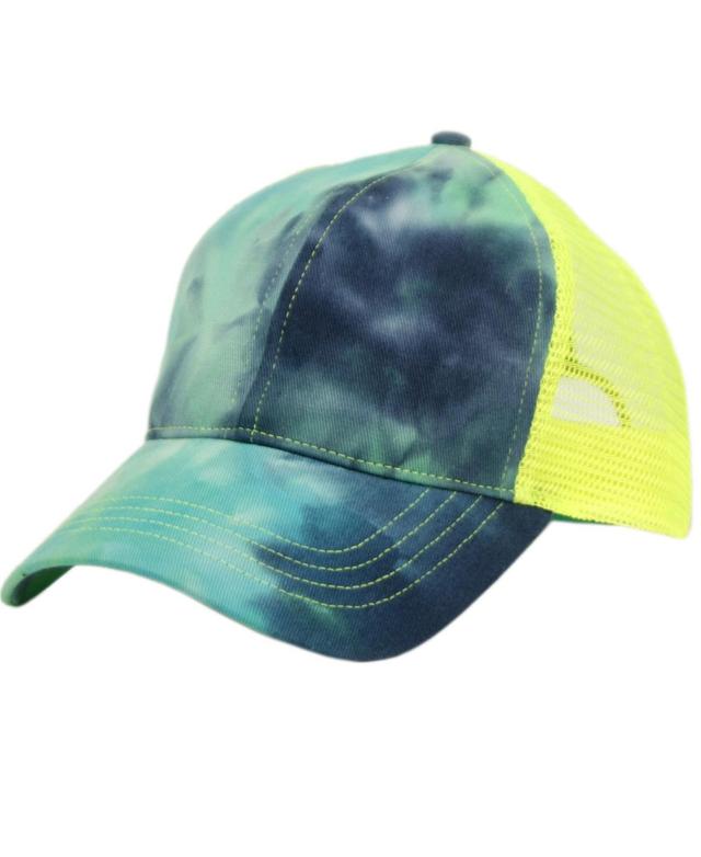 Womens Ponytail Messy Buns Tie Dye Truck Mesh Ponycap Hat Product Image