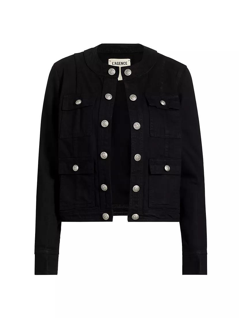 Yari Denim Collarless Jacket Product Image