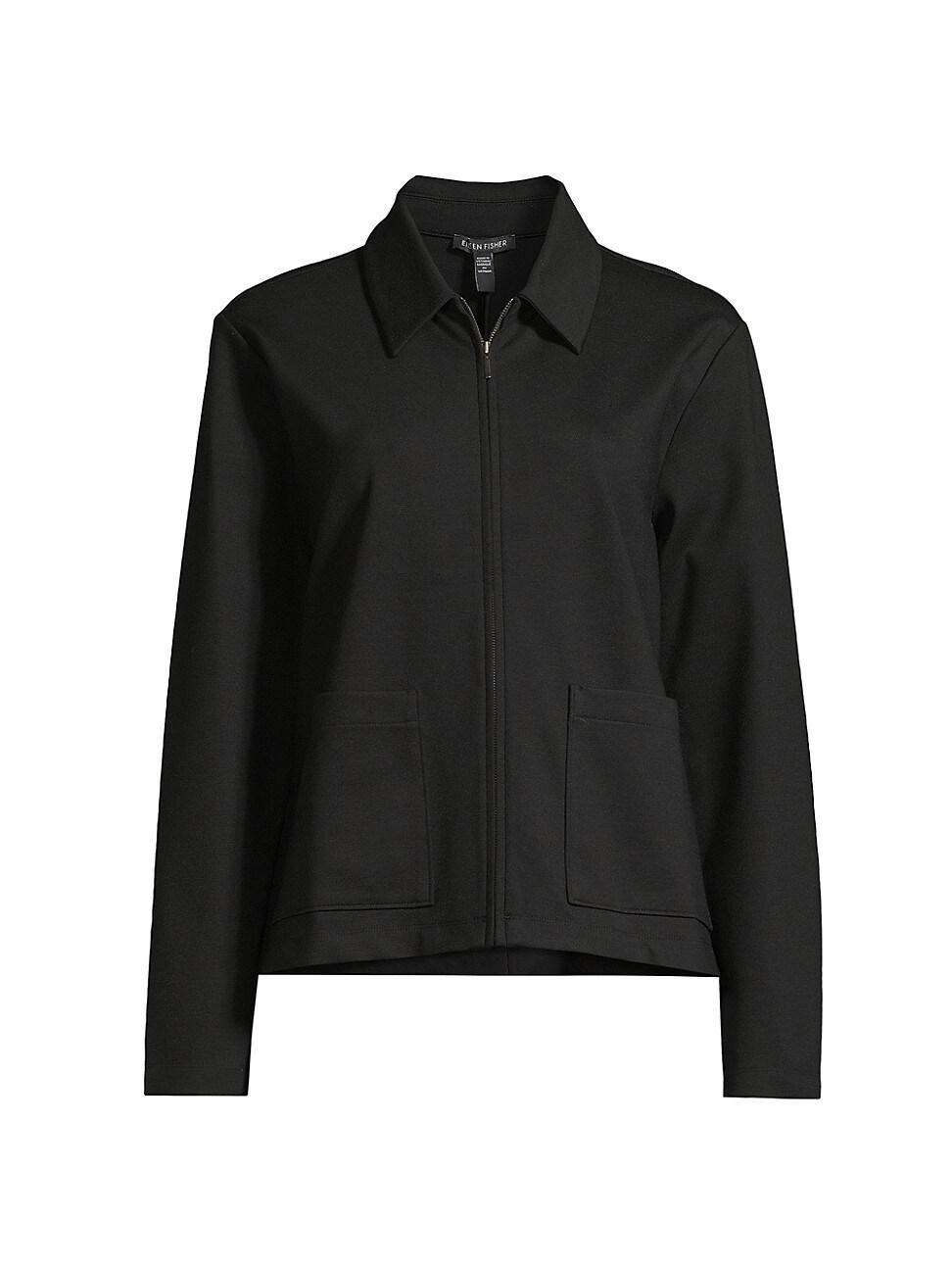 Zip-Front Washable Flex Ponte Jacket Product Image