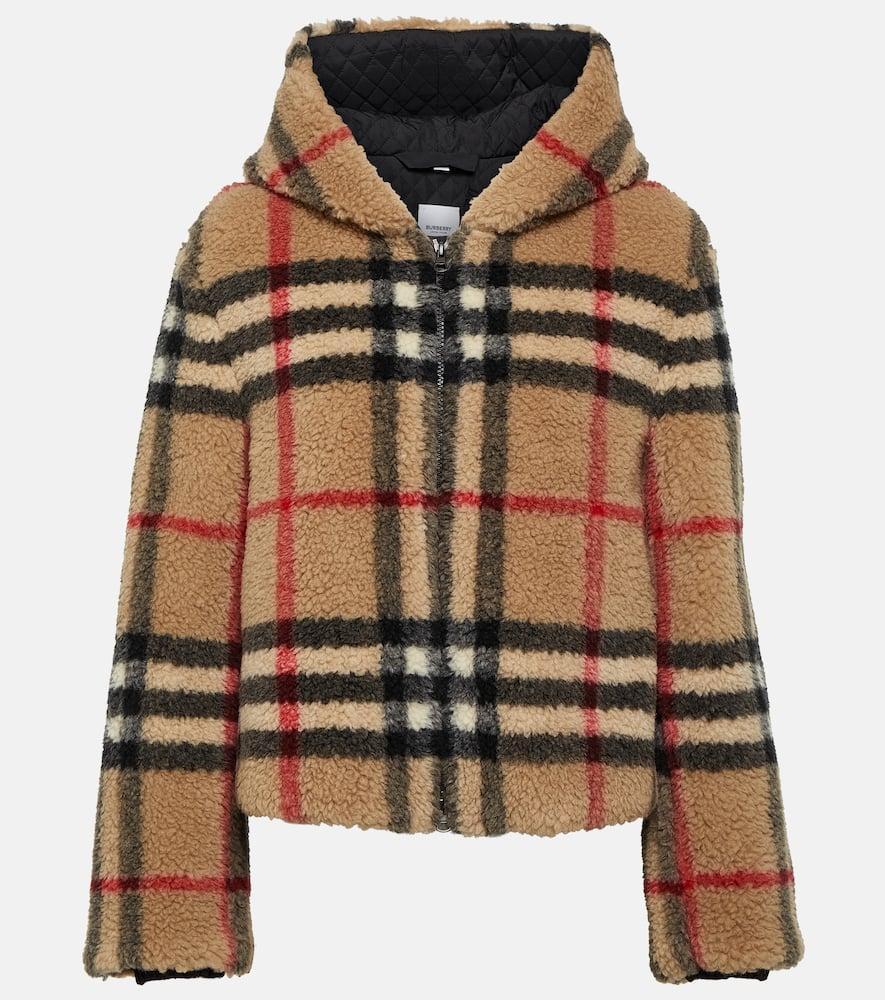 BURBERRY Check Wool-blend Jacket In Beige Product Image