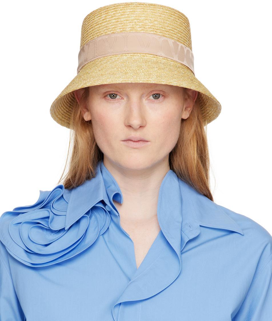 VALENTINO GARAVANI Beige Iconographe Twilly Bucket Hat Product Image