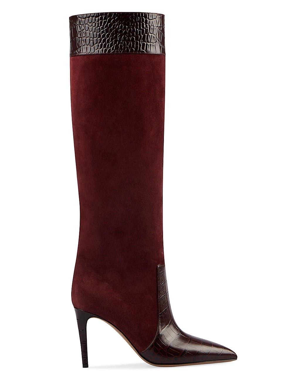 Womens 85MM Leather Stiletto Boots Product Image