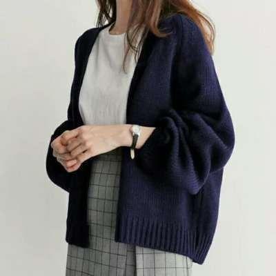 Plain Open Front Cardigan Product Image