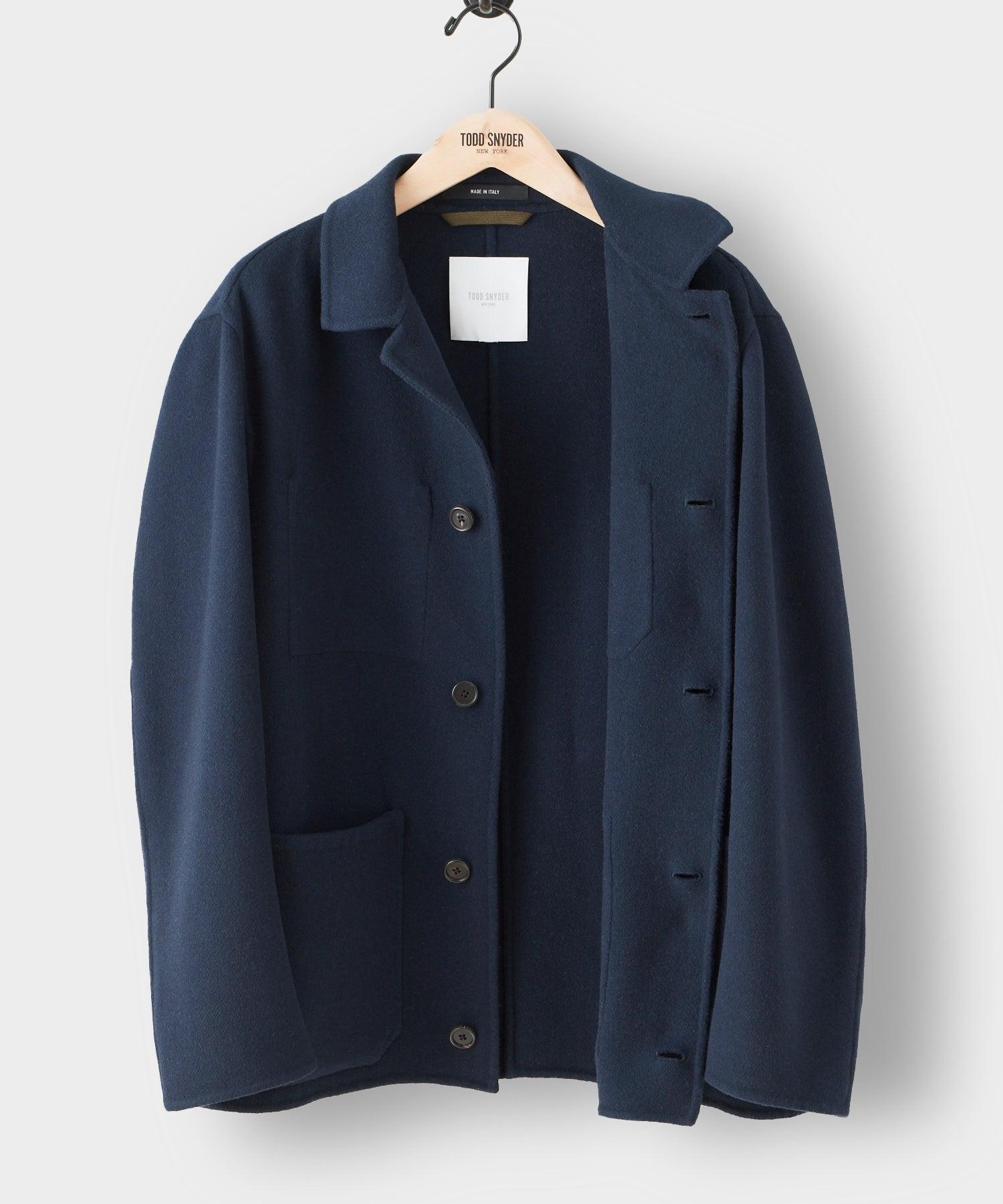 Italian Cashmere Chore Coat in Navy Product Image