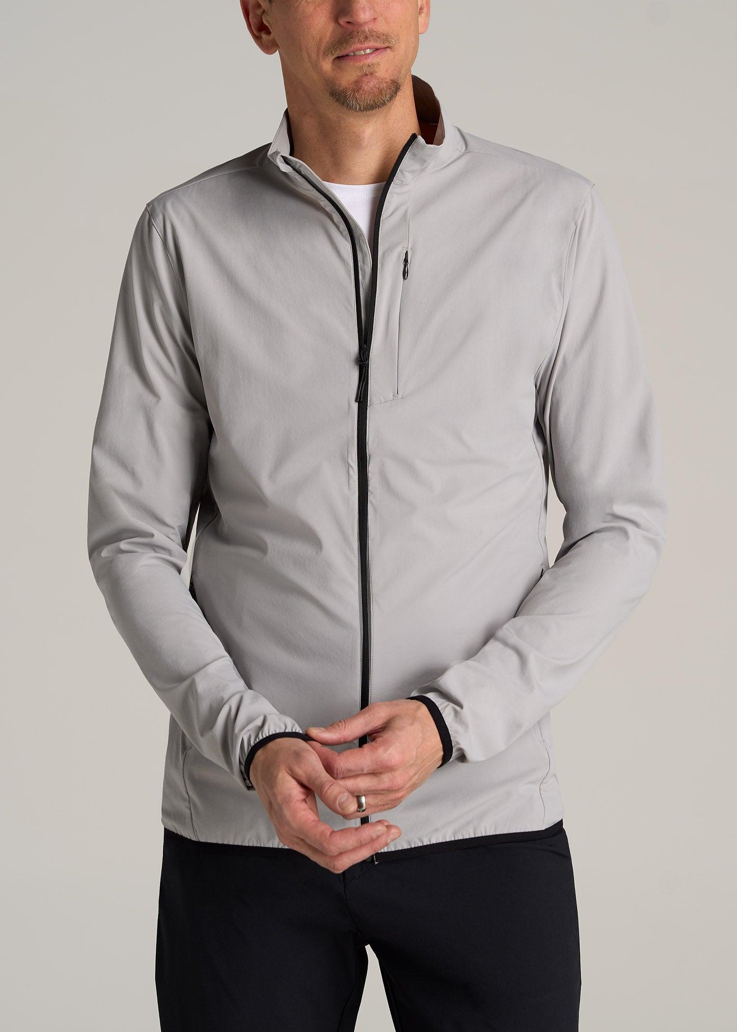 Tall Men's Softshell Jacket for Outdoor Training in Light Grey Male Product Image