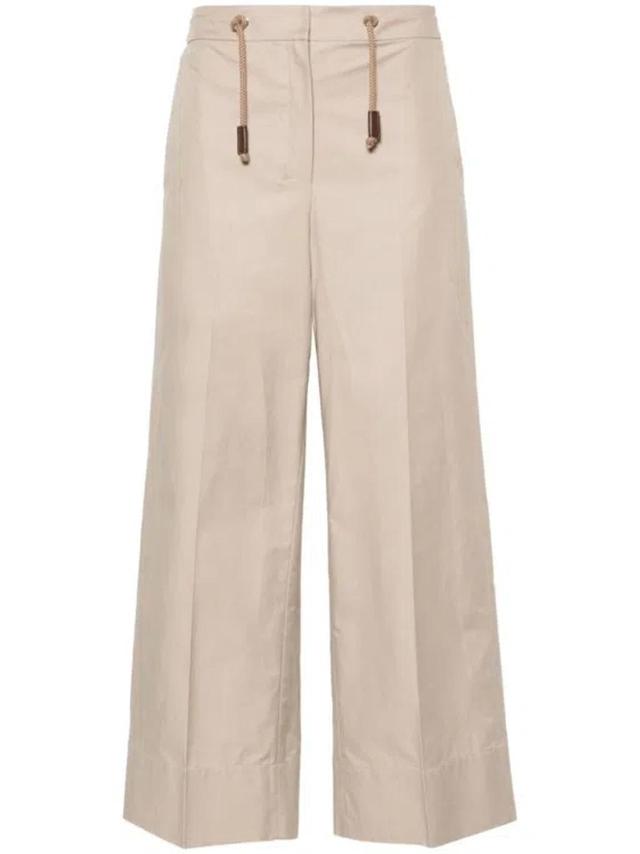 MAX MARA Drawstring Beige Trousers In Neutrals Product Image