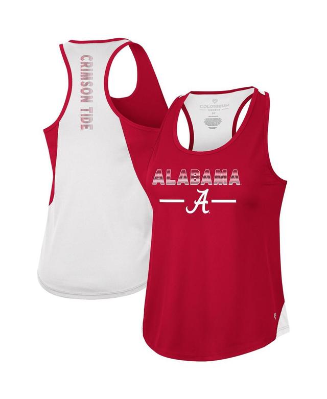 Womens Colosseum Crimson Alabama Crimson Tide Sachs 2-Hit Scoop Neck Racerback Tank Top Product Image