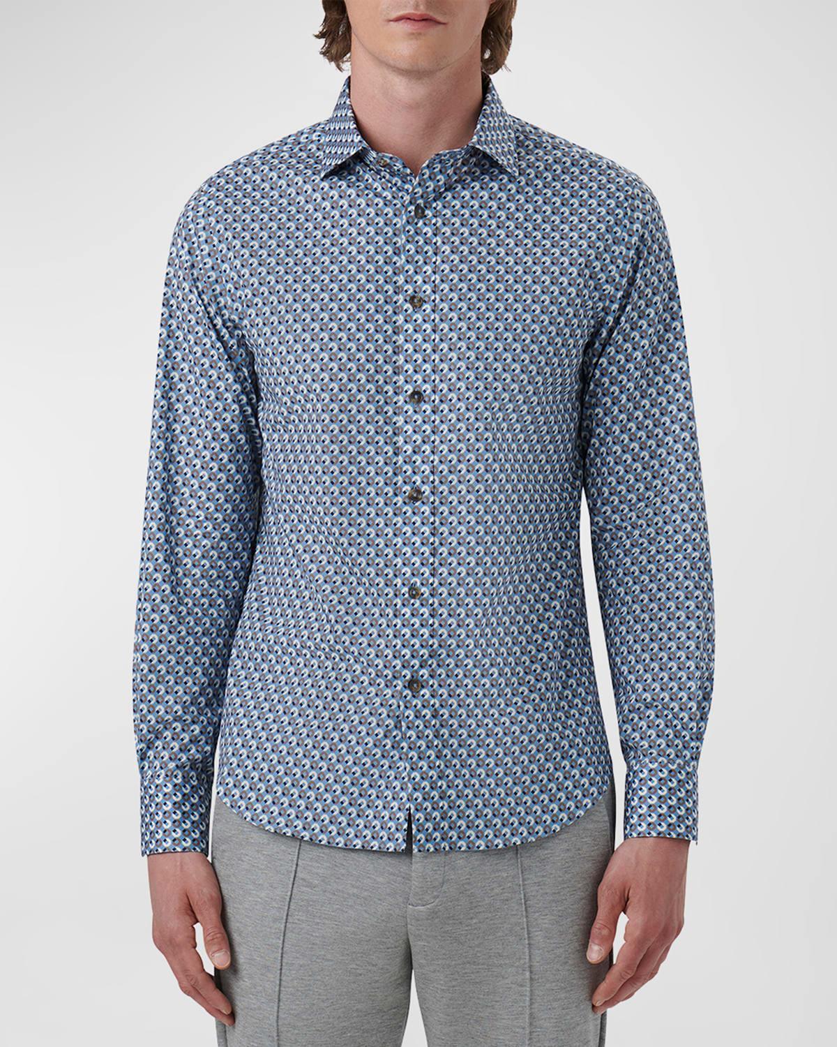 Mens Patterned Comfort Stretch Sport Shirt Product Image