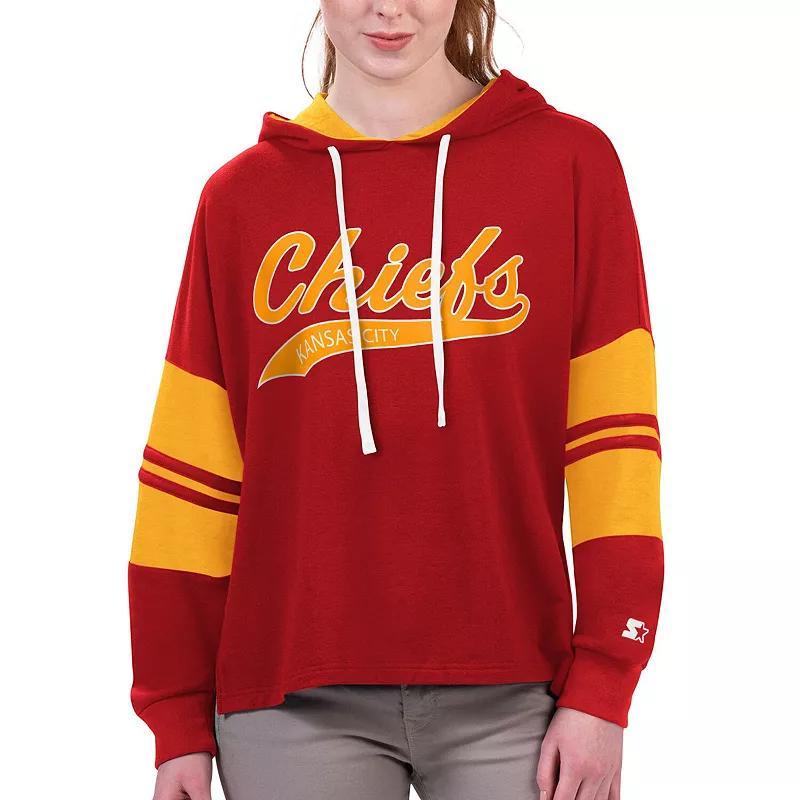 Womens Starter Kansas City Chiefs Bump And Run Long Sleeve Hoodie T-Shirt Product Image