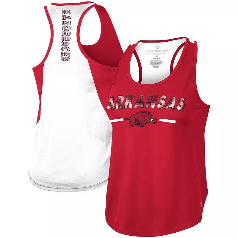 Womens Colosseum Cardinal Arkansas Razorbacks Sachs 2-Hit Scoop Neck Racerback Tank Top Product Image