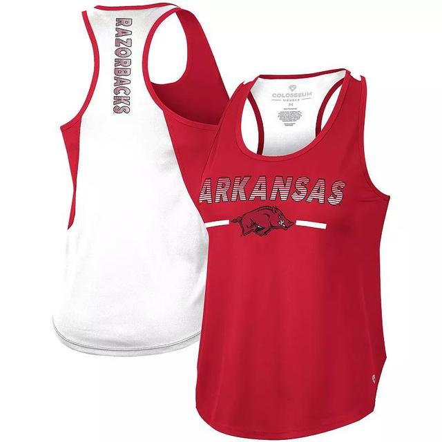 Womens Colosseum Cardinal Arkansas Razorbacks Sachs 2-Hit Scoop Neck Racerback Tank Top Product Image