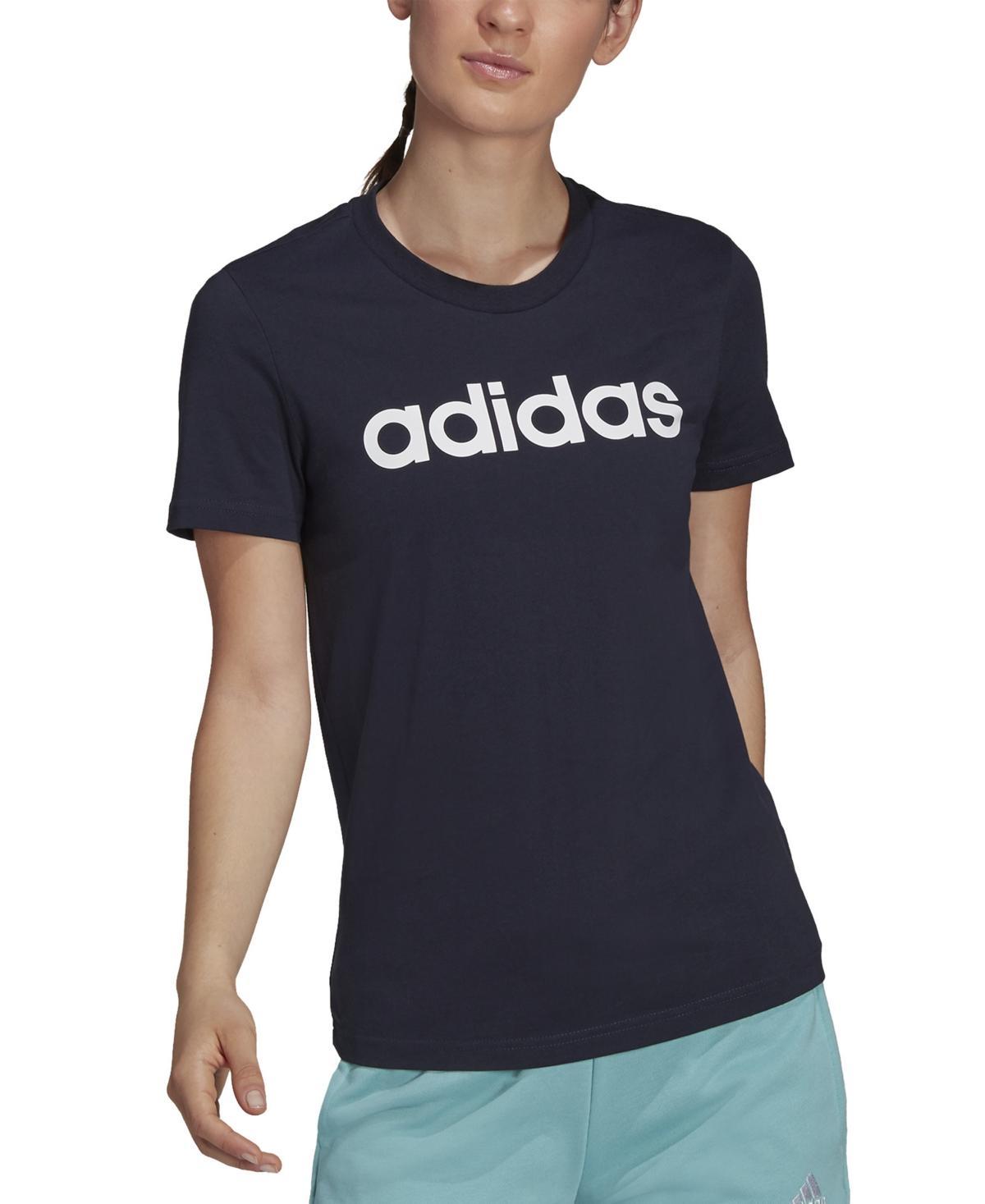 adidas Womens Essentials Cotton Linear Logo T-Shirt - Pulse Magenta Product Image