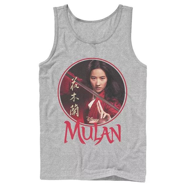 Mens Disney Mulan Live Action Mulan Circle Portrait Logo Tank Top Athletic Grey Product Image