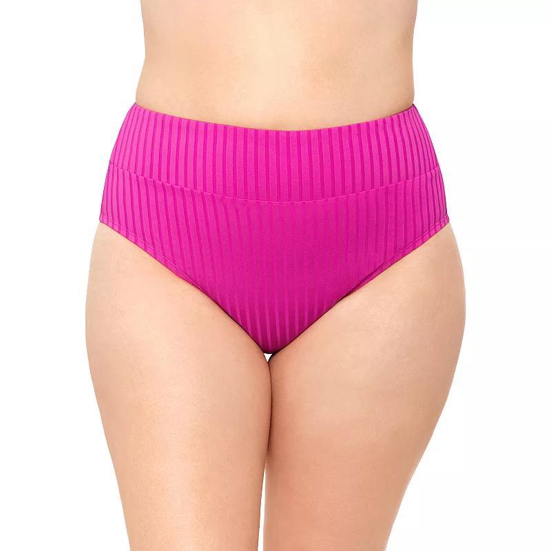 Womens S3 Swim Ribbed Wide Banded High Rise Bikini Bottoms Product Image