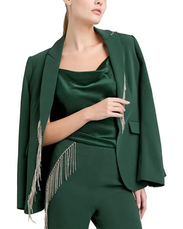 Rhinestone Fringe Cheyenne Blazer In Green Product Image