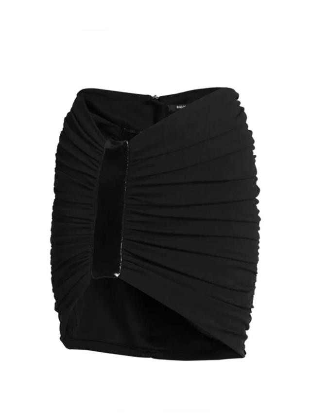 BALMAIN Asymmetric Black Miniskirt In Noir Product Image