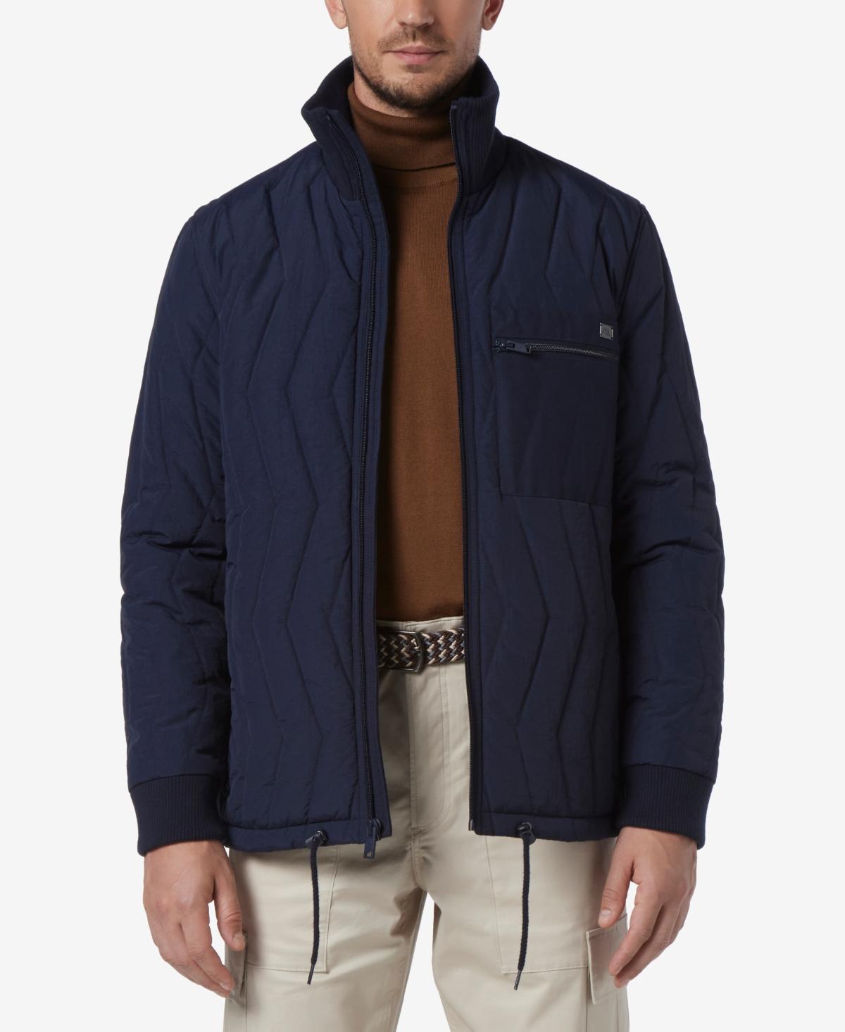 Andrew Marc Floyd Nylon Zig Zag Quilted Full Zip Bomber Jacket Product Image