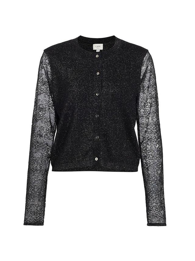 Womens Anissa Semi-Sheer Wool-Blend Lace Cardigan Product Image